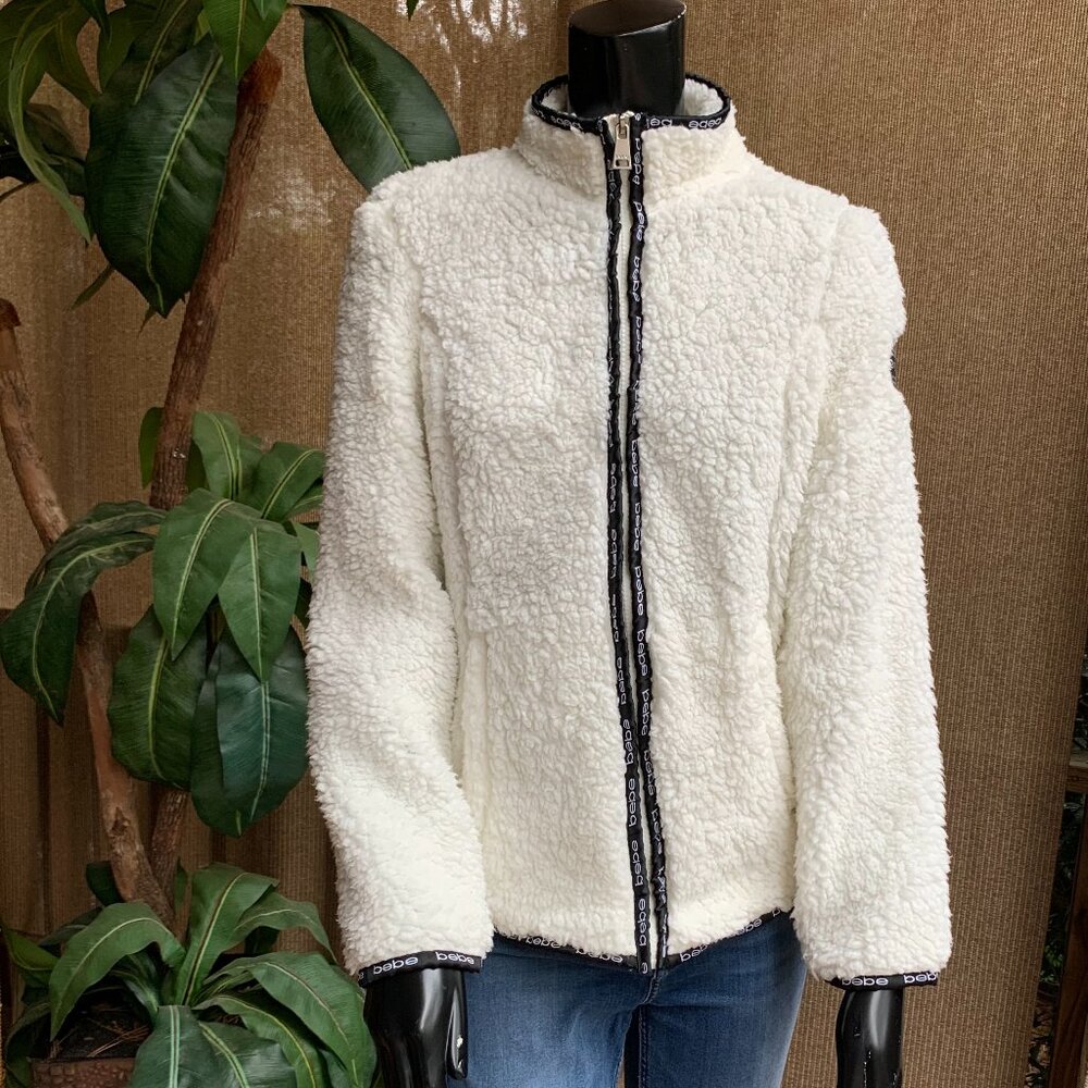 Bebe Sport Faux Shearling Jacket Sz S - Picture 10 of 14